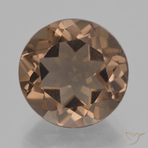 7.07ct Натуральный Теплый коричневый Дымчатый кварц, Круглый, VVS-VS