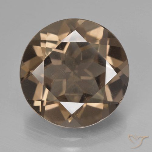 7.86ct Натуральный Коричневый Дымчатый кварц, Круглый, VVS-VS