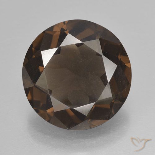 5.46ct Натуральный Коричневый Дымчатый кварц, Круглый, VVS-VS