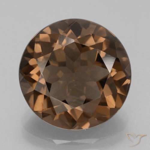 6.51ct Натуральный Коричневый Дымчатый кварц, Круглый, VVS-VS