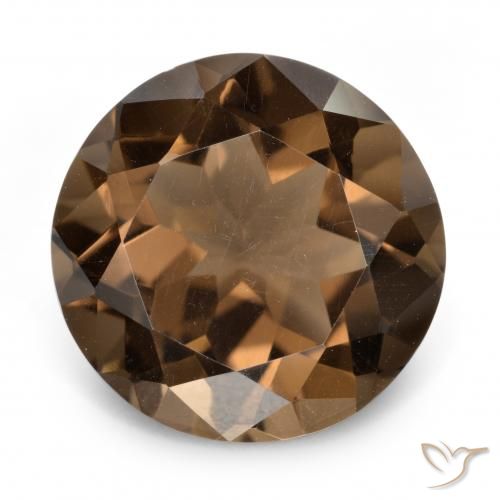 6.40ct Натуральный Темно-коричневый Дымчатый кварц, Круглый, VVS-VS