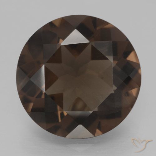7.20ct Натуральный Умбер Браун Дымчатый кварц, Круглый, VVS-VS
