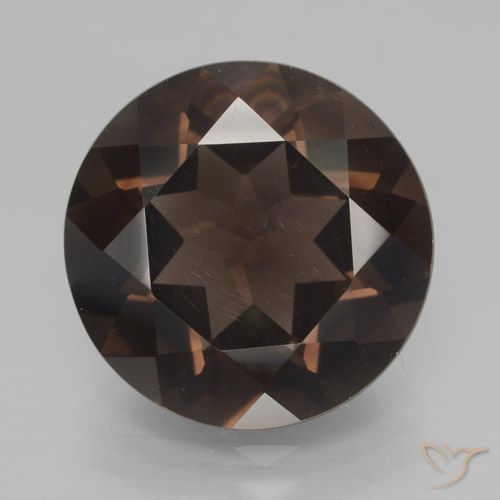 7.70ct Натуральный Шоколадно-коричневый Дымчатый кварц, Круглый, VVS-VS