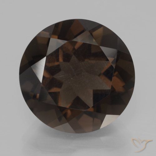 8.32ct Натуральный Темно-шоколадно-коричневый Дымчатый кварц, Круглый, VVS-VS