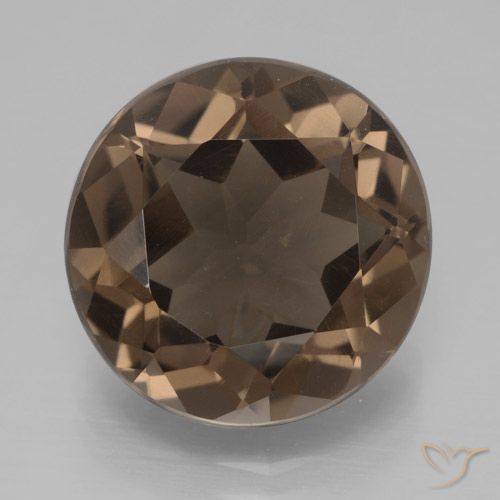 6.41ct Натуральный Гикори Браун Дымчатый кварц, Круглый, VVS-VS