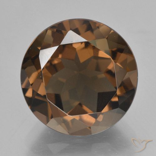 7.69ct Натуральный Коричневый Дымчатый кварц, Круглый, VVS-VS