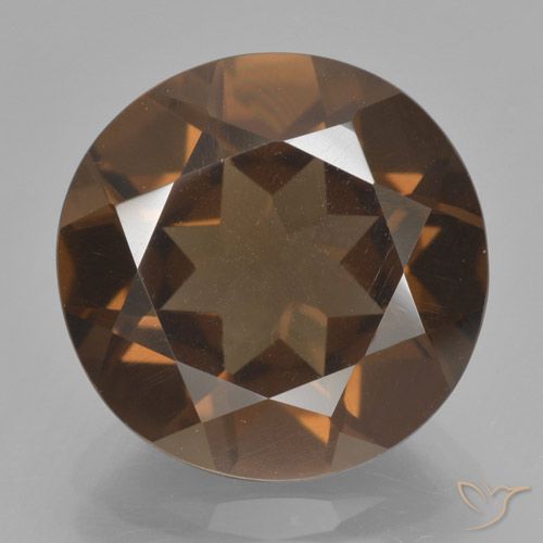 7.45ct Натуральный Коричневый Дымчатый кварц, Круглый, Чистота VS