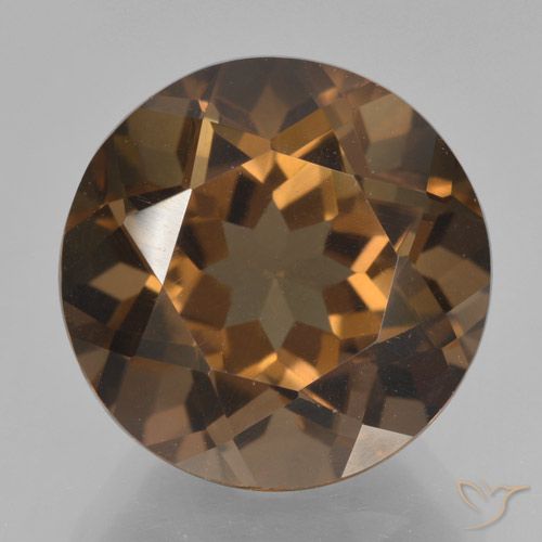 8.99ct Натуральный Коричневый Дымчатый кварц, Круглый, VVS-VS
