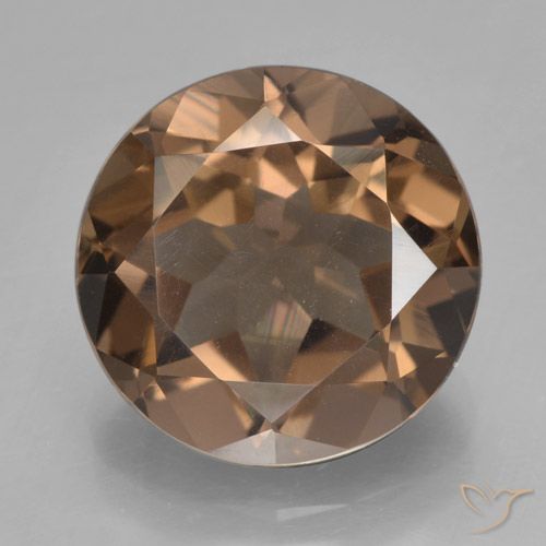 6.62ct Натуральный Теплый коричневый Дымчатый кварц, Круглый, Чистота VS