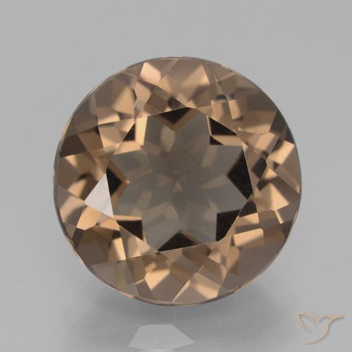 8.47ct Натуральный Коричневый Дымчатый кварц, Круглый, VVS-VS