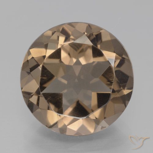 6.59ct Натуральный Коричневый Дымчатый кварц, Круглый, VVS-VS