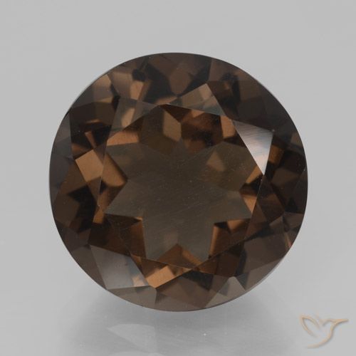 7.58ct Натуральный Коричневый Дымчатый кварц, Круглый, VVS-VS