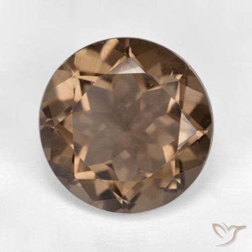 6.76ct Натуральный Теплый коричневый Дымчатый кварц, Круглый, VVS-VS