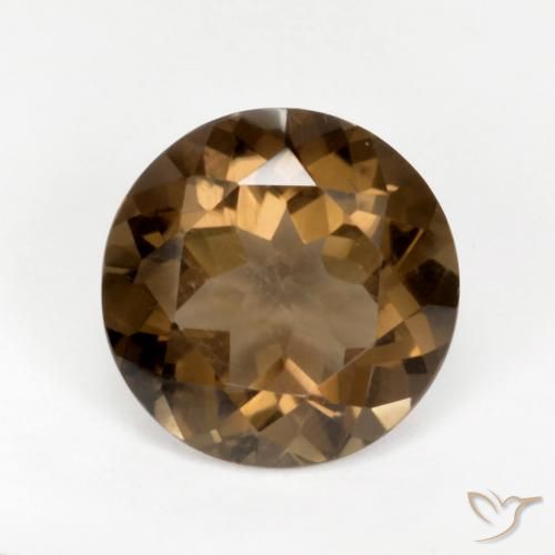 5.27ct Натуральный Теплый коричневый Дымчатый кварц, Круглый, VVS-VS