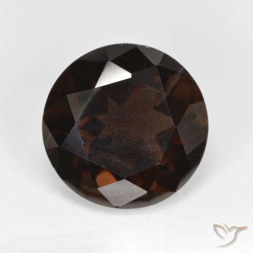 5.32ct Натуральный Темно-шоколадно-коричневый Дымчатый кварц, Круглый, Чистота VVS