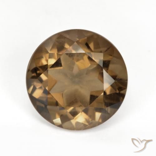 5.58ct Натуральный Имбирный пряник коричневый Дымчатый кварц, Круглый, Чистота VVS