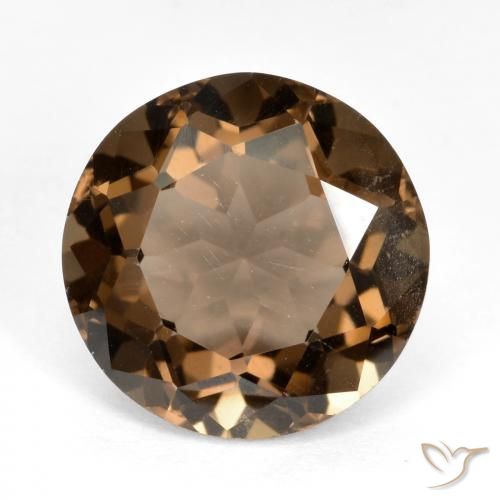 6.46ct Натуральный Средне-темно-коричневый Дымчатый кварц, Круглый, Чистота VS