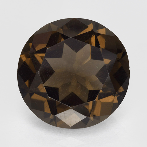 4.19 карата, натуральный Гикори Браун Дымчатый кварц, Огранка Круг, Чистота VVS