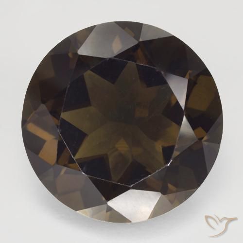 17.43ct Натуральный Темно-коричневый Дымчатый кварц, Круглый, Чистота VVS
