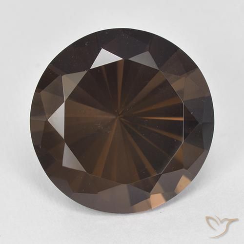11.19ct Натуральный Темно-коричневый Дымчатый кварц, Круглый, VVS-VS