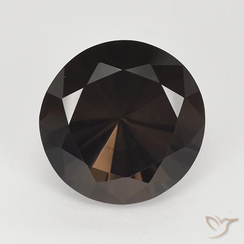 7.10ct Натуральный Темно-шоколадно-коричневый Дымчатый кварц, Круглый, Чистота VVS