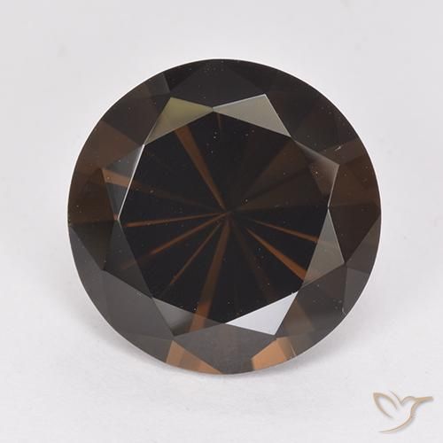 5.99ct Натуральный Коричневый Дымчатый кварц, Круглый, VVS-VS