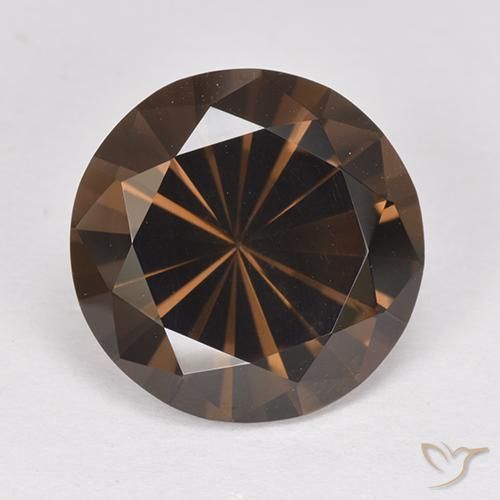7.01ct Натуральный Коричневый Дымчатый кварц, Круглый, VVS-VS