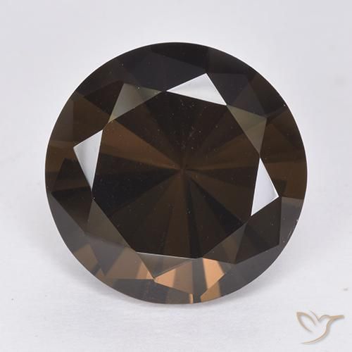 9.78ct Натуральный Темно-коричневый Дымчатый кварц, Круглый, VVS-VS