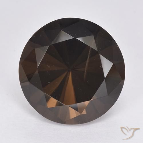 10.91ct Натуральный Темно-коричневый Дымчатый кварц, Круглый, Чистота VS