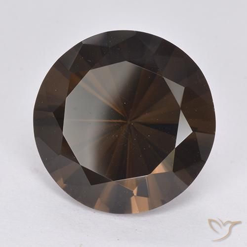 10.15ct Натуральный Темно-коричневый Дымчатый кварц, Круглый, VVS-VS