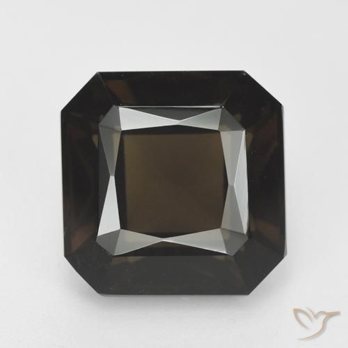 11.77ct Натуральный Темно-коричневый Дымчатый кварц, Изумрудная огранка, VVS-VS
