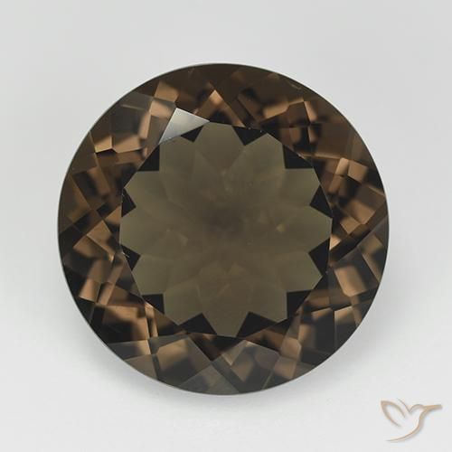 11.40ct Натуральный Коричневый Дымчатый кварц, Круглый, Чистота VVS