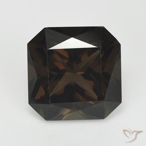 7.38ct Натуральный Шоколадно-коричневый Дымчатый кварц, Изумрудная огранка, Чистота VVS
