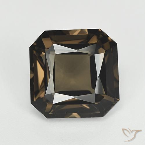 7.65ct Натуральный Средне-темно-коричневый Дымчатый кварц, Изумрудная огранка, Чистота VVS