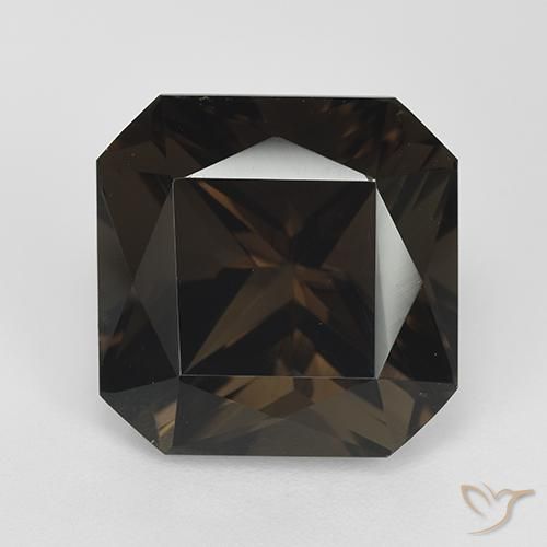 11.02ct Натуральный Шоколадно-коричневый Дымчатый кварц, Изумрудная огранка, Чистота VVS
