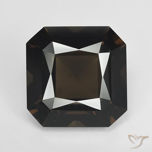 12.19ct Натуральный Коричневый Дымчатый кварц, Изумрудная огранка, Чистота VVS