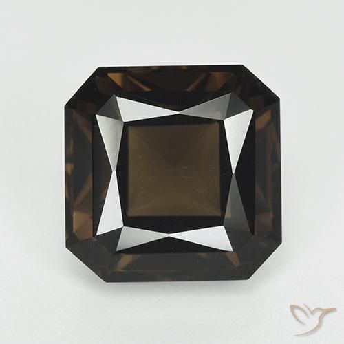 9.08ct Натуральный Коричневый Дымчатый кварц, Изумрудная огранка, Чистота VVS