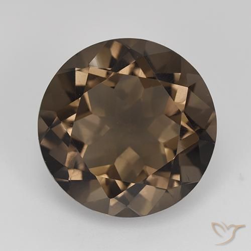 13.03ct Натуральный Средне-темно-коричневый Дымчатый кварц, Круглый, VVS-VS