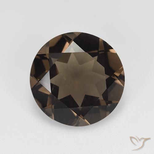 7.63ct Натуральный Коричневый Дымчатый кварц, Круглый, VVS-VS