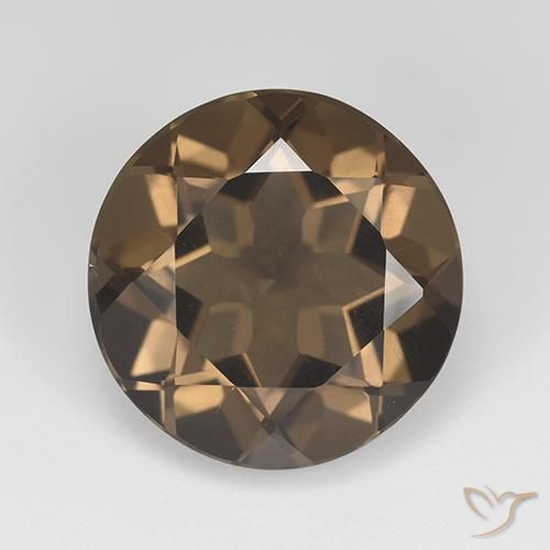8.91ct Натуральный Средне-темно-коричневый Дымчатый кварц, Круглый, VVS-VS