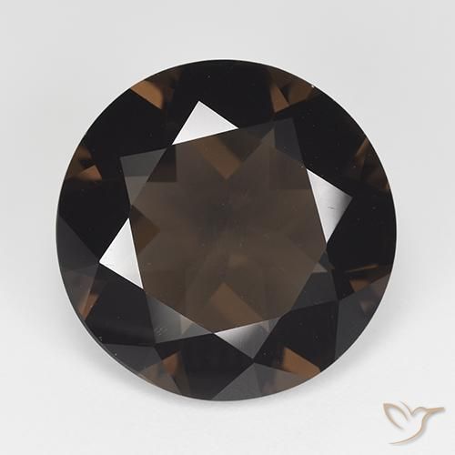 11.69ct Натуральный Шоколадно-коричневый Дымчатый кварц, Круглый, VVS-VS