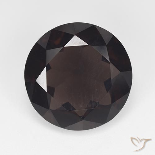 11.15ct Натуральный Темно-коричневый Дымчатый кварц, Круглый, VVS-VS
