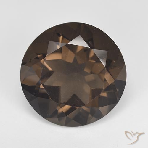 11.72ct Натуральный Коричневый Дымчатый кварц, Круглый, VVS-VS
