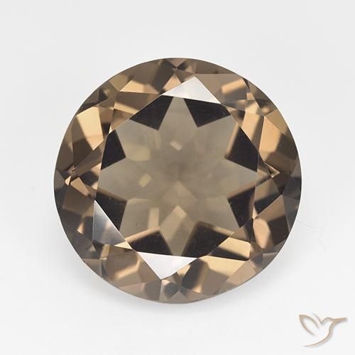 11.84ct Натуральный Ореховый коричневый Дымчатый кварц, Круглый, VVS-VS