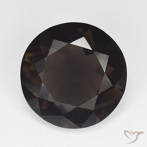 11.91ct Натуральный Темно-коричневый Дымчатый кварц, Круглый, VVS-VS