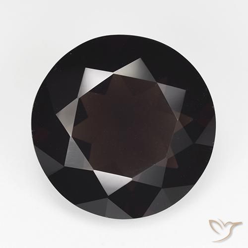 12.25ct Натуральный Темно-коричневый Дымчатый кварц, Круглый, VVS-VS