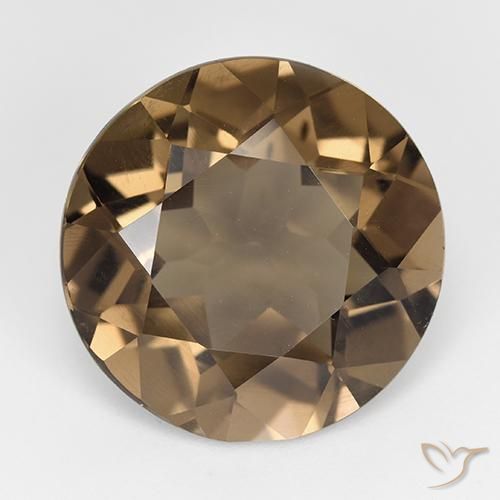 13.68ct Натуральный Имбирный пряник коричневый Дымчатый кварц, Круглый, VVS-VS