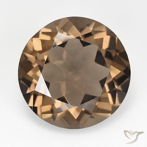 11.57ct Натуральный Имбирный пряник коричневый Дымчатый кварц, Круглый, VVS-VS