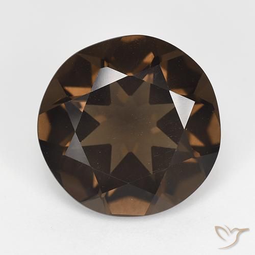 6.62ct Натуральный Темно-коричневый Дымчатый кварц, Круглый, VVS-VS