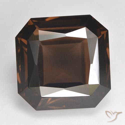 11.87ct Натуральный Красновато-коричневый Дымчатый кварц, Изумрудная огранка, Чистота VVS